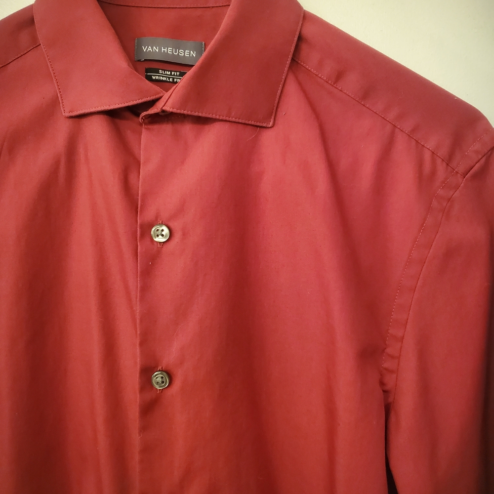 Van Heusen Men's Red Slim Fit Shirt